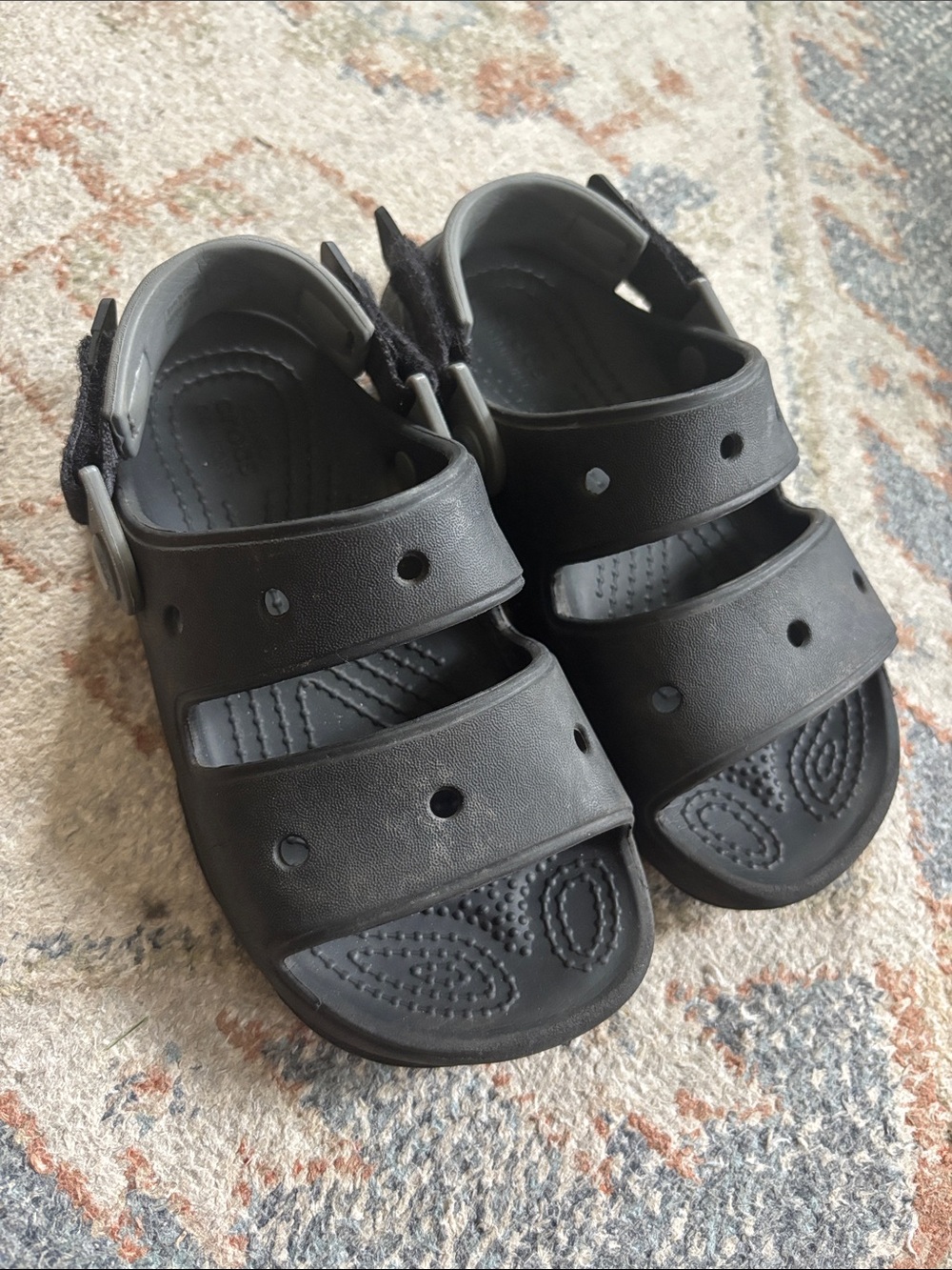 CROCS Kids Black Velcro Strap Sandals